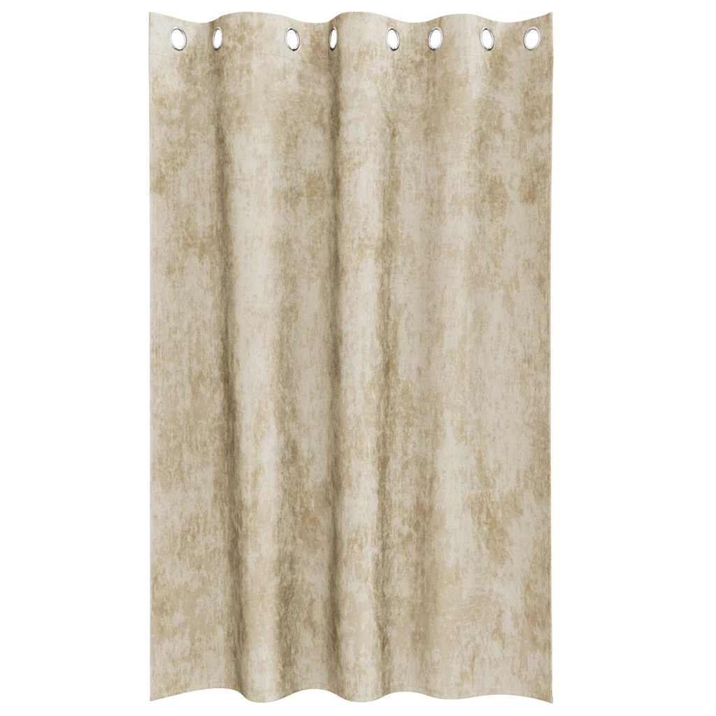 Velvet Curtains 2 pcs Cream 175 x 140 cm Velvet