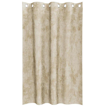 Velvet Curtains with Curtains 2 pcs Cream 175 x 140 cm Velvet