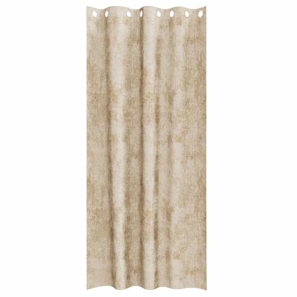 Velvet Curtains with Curtains 2 pcs Cream 260 x 140 cm Velvet
