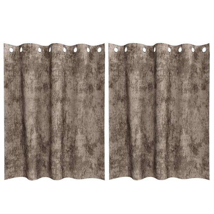 Velvet Curtains 2 pcs Cappuccino 140 x 140 cm Velvet