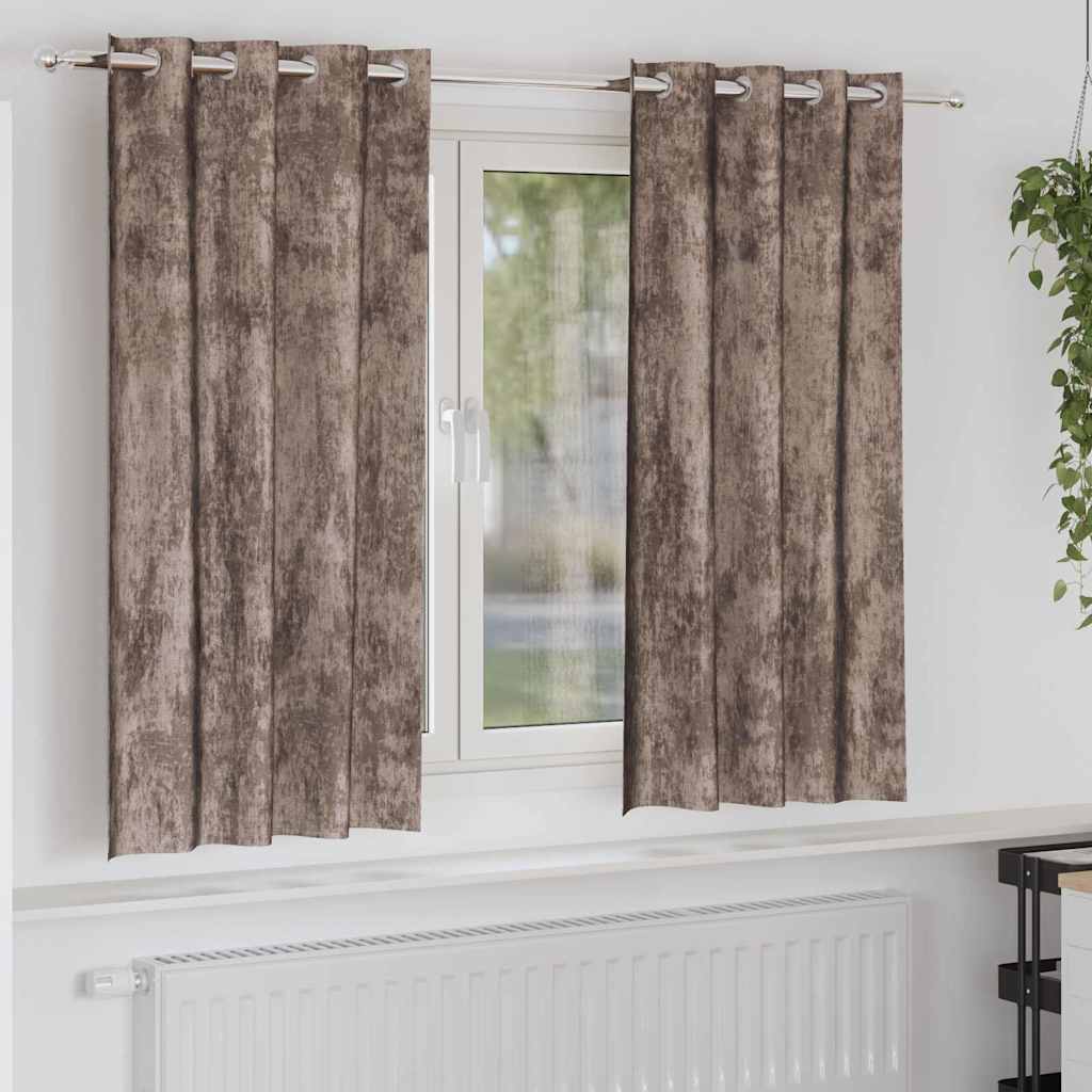 Velvet Curtains 2 pcs Cappuccino 175 x 140 cm Velvet