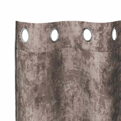 Velvet Curtains 2 pcs Cappuccino 225 x 140 cm Velvet