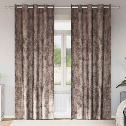 Velvet Curtains 2 pcs Cappuccino 260 x 140 cm Velvet
