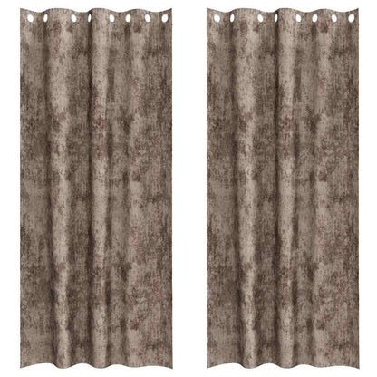 Velvet Curtains 2 pcs Cappuccino 260 x 140 cm Velvet