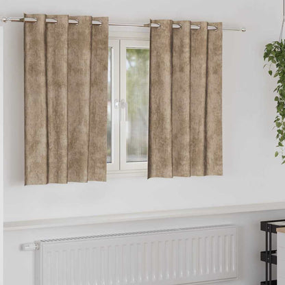 Velvet Curtains 2 pcs Champagne 140 x 140 cm Velvet