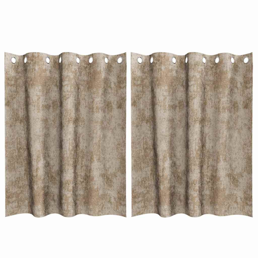 Velvet Curtains 2 pcs Champagne 140 x 140 cm Velvet