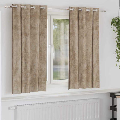 Velvet Curtains 2 pcs Champagne 175 x 140 cm Velvet