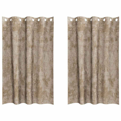 Velvet Curtains 2 pcs Champagne 175 x 140 cm Velvet
