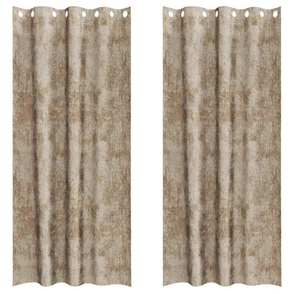 Velvet Curtains 2 pcs Champagne 225 x 140 cm Velvet