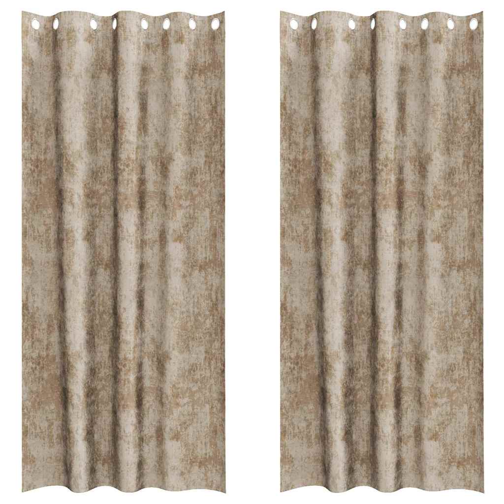 Velvet Curtains 2 pcs Champagne 245 x 140 cm Velvet