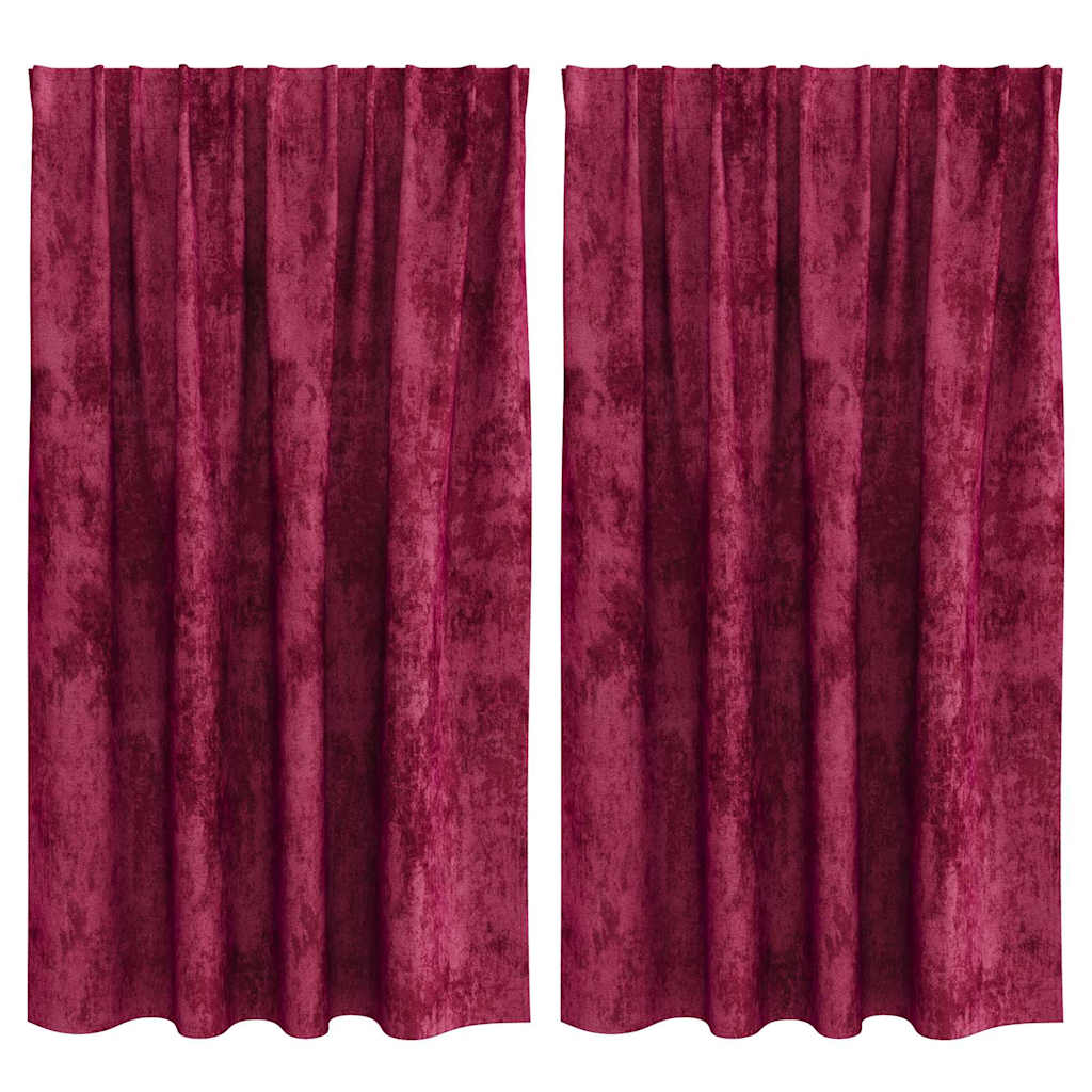 Velvet Curtains 2 pcs Wine red 140 x 140 cm Velvet
