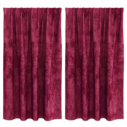 Velvet Curtains 2 pcs Wine red 140 x 140 cm Velvet