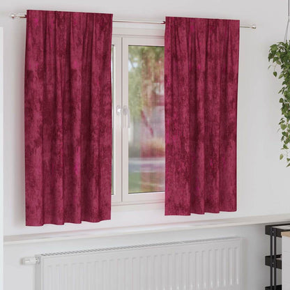 Velvet Curtains 2 pcs Wine red 175 x 140 cm Velvet