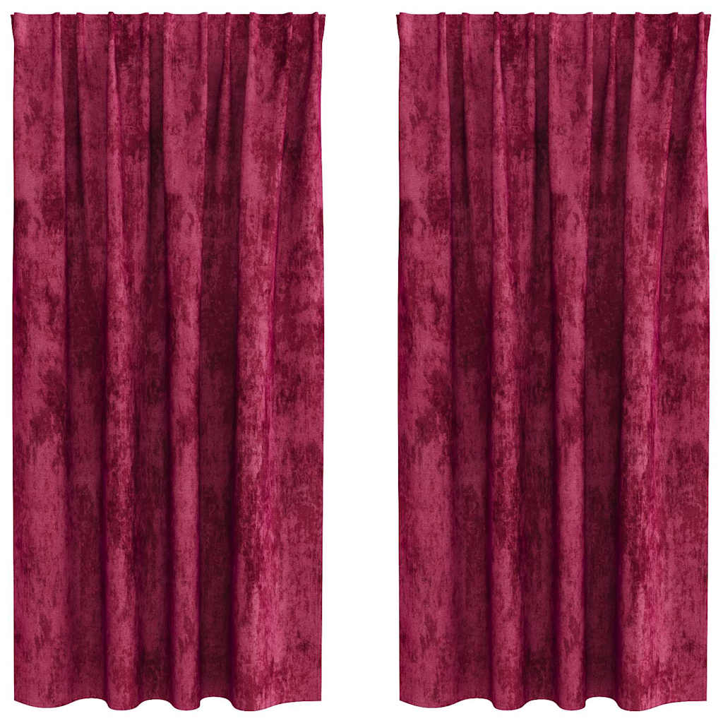 Velvet Curtains 2 pcs Wine red 175 x 140 cm Velvet