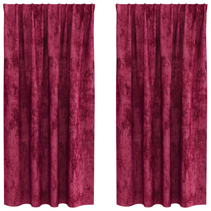 Velvet Curtains 2 pcs Wine red 175 x 140 cm Velvet