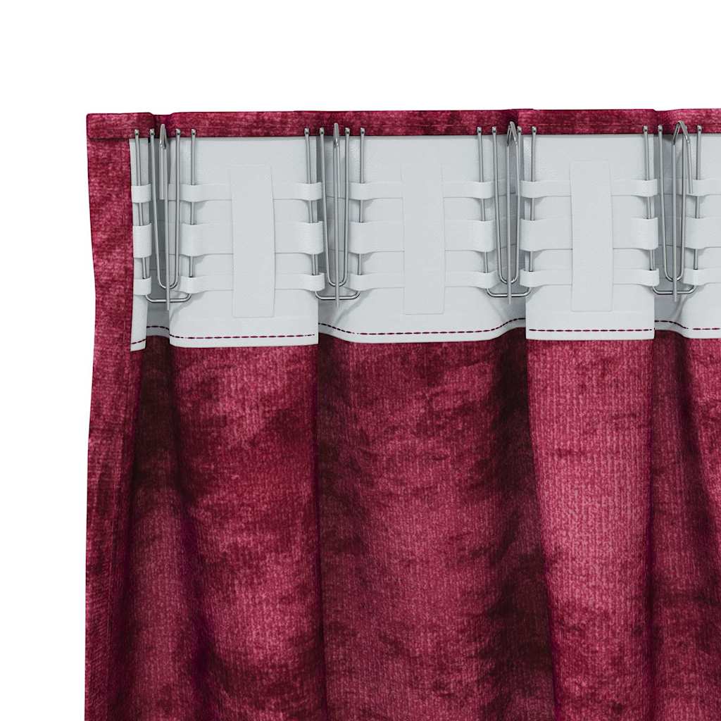 Velvet Curtains 2 pcs Wine Red 260 x 140 cm Velvet