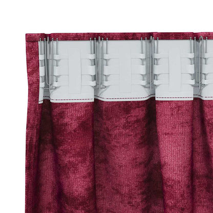 Velvet Curtains 2 pcs Wine Red 260 x 140 cm Velvet