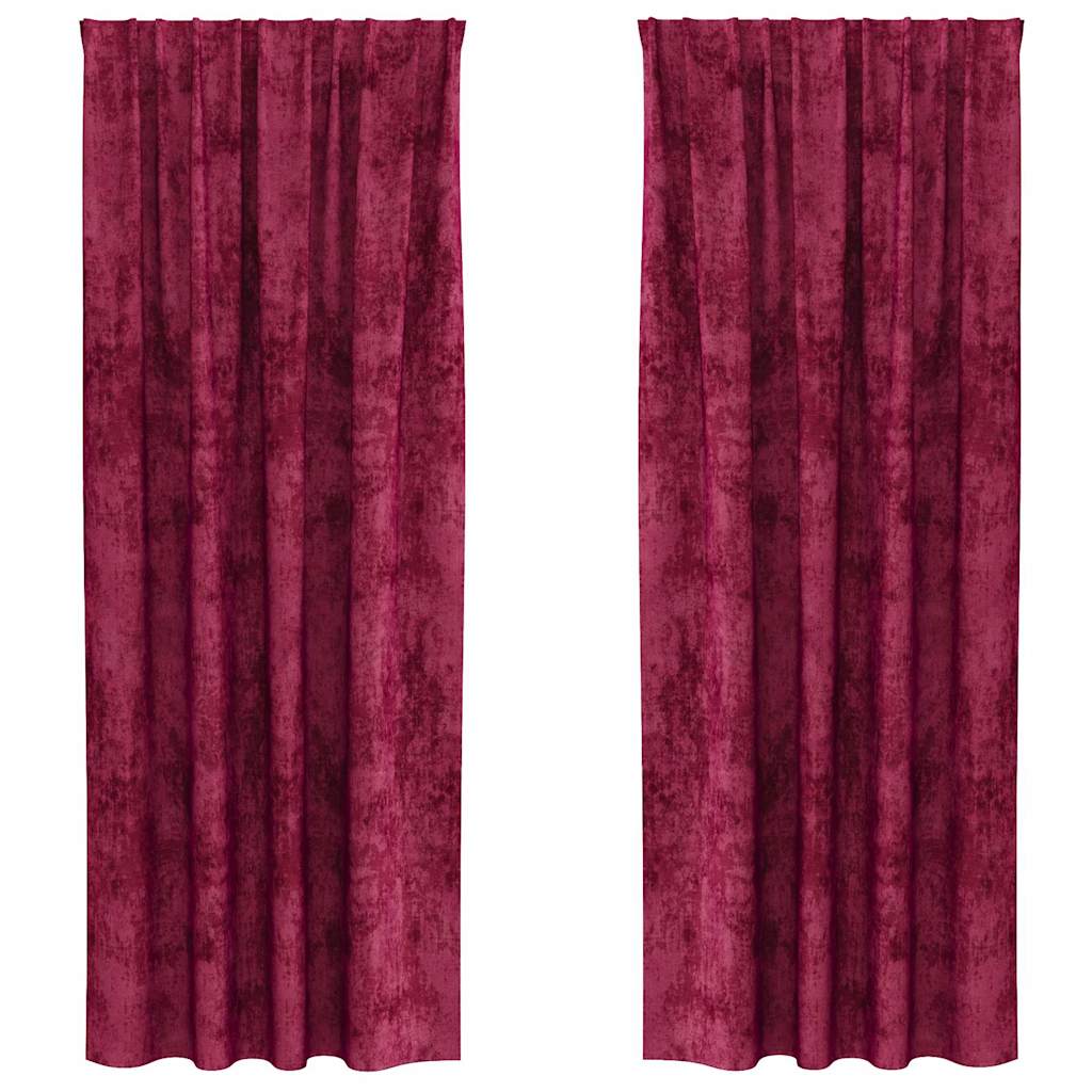 Velvet Curtains 2 pcs Wine Red 260 x 140 cm Velvet
