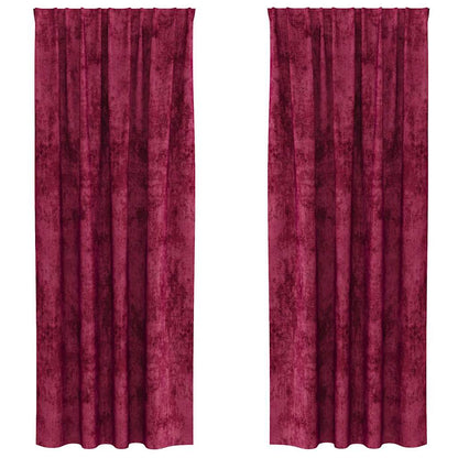 Velvet Curtains 2 pcs Wine Red 260 x 140 cm Velvet