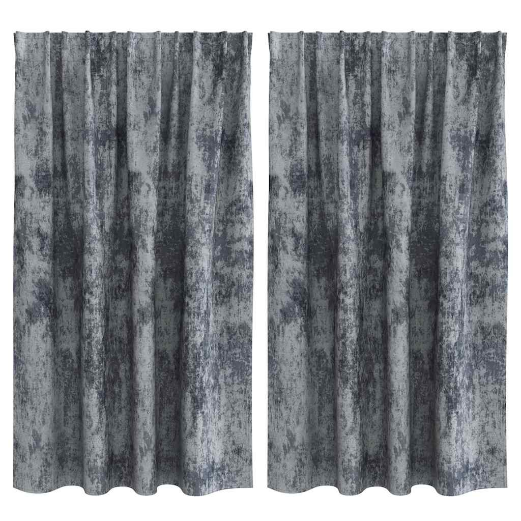 Velvet Curtains 2 pcs Silver Grey 140 x 140 cm Velvet
