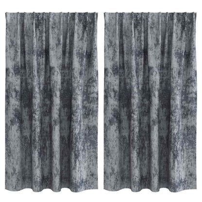 Velvet Curtains 2 pcs Silver Grey 140 x 140 cm Velvet