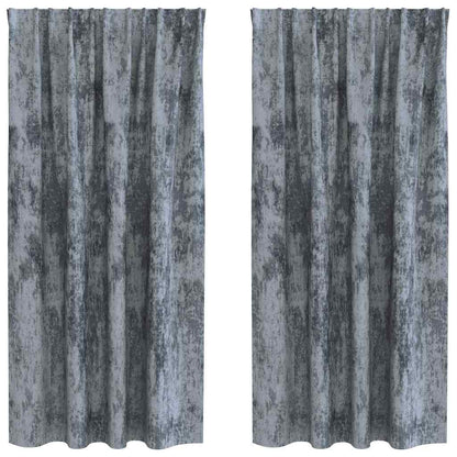 Velvet Curtains 2 pcs Silver Grey 175 x 140 cm Velvet