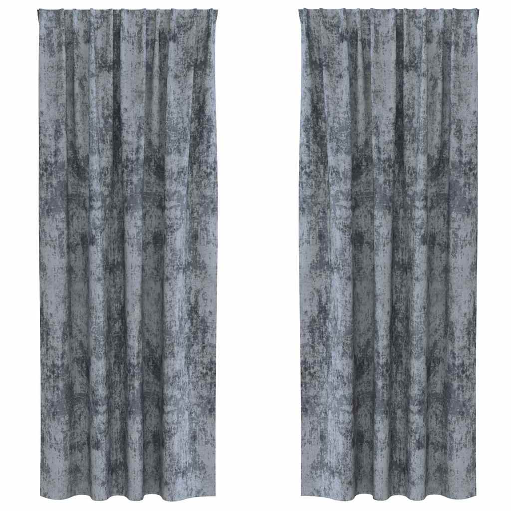 Velvet Curtains 2 pcs Silver Grey 225 x 140 cm Velvet