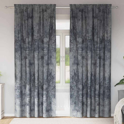Velvet Curtains 2 pcs Silver Grey 245 x 140 cm Velvet