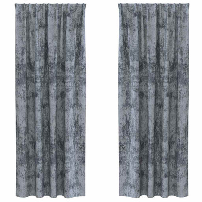 Velvet Curtains 2 pcs Silver Grey 245 x 140 cm Velvet