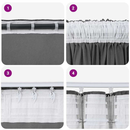 Velvet Curtains 2 pcs Grey 140 x 140 cm Velvet