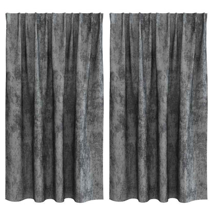 Velvet Curtains 2 pcs Grey 140 x 140 cm Velvet