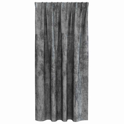 Velvet Curtains with Curtains 2 pcs Grey 175 x 140 cm Velvet