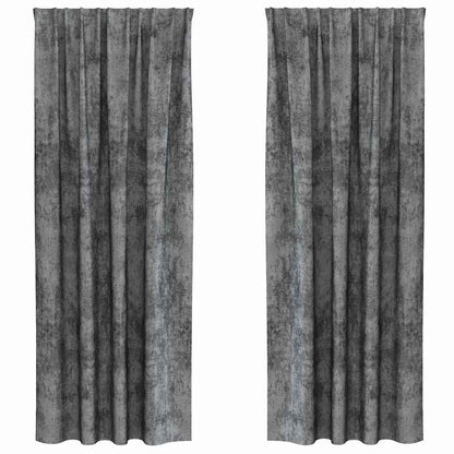 Velvet Curtains with Curtains 2 pcs Grey 260 x 140 cm Velvet