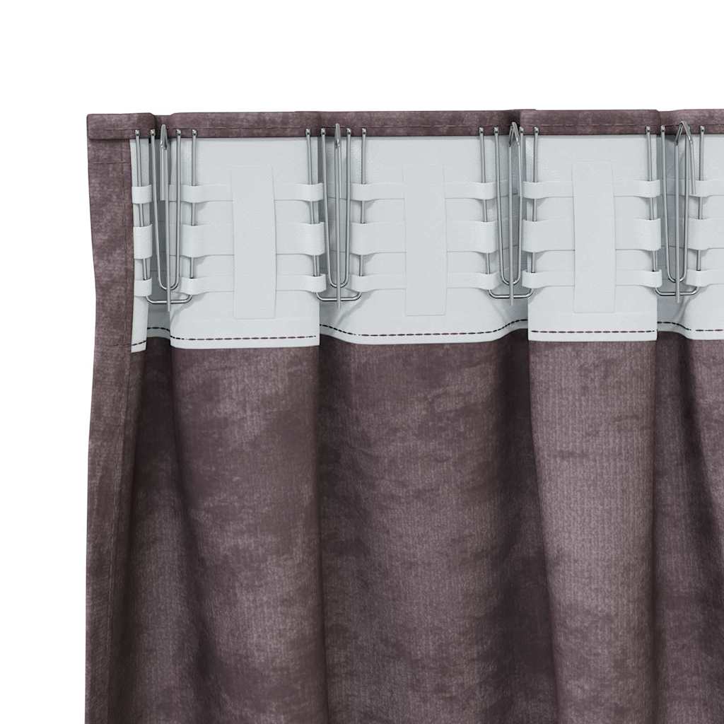 Velvet Curtains 2 pcs Brown 140 x 140 cm Velvet