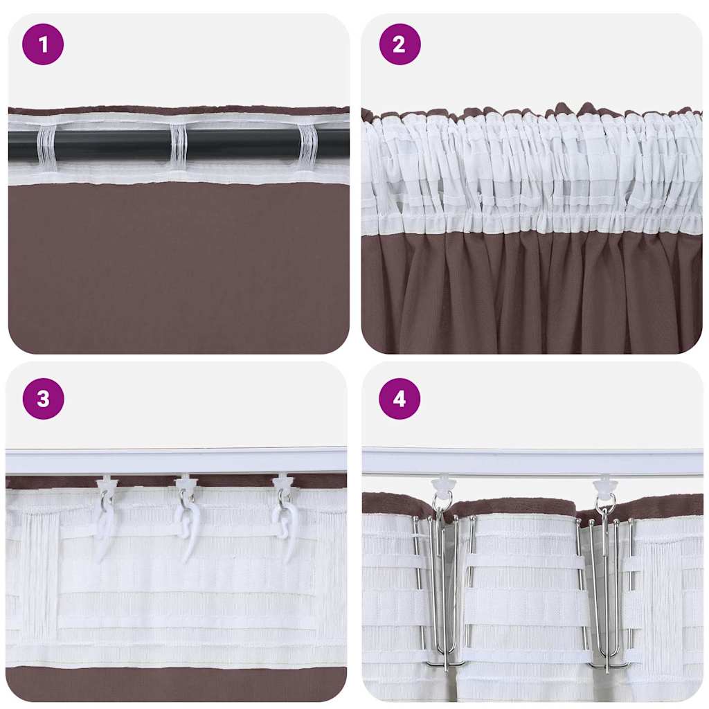 Velvet Curtains 2 pcs Brown 140 x 140 cm Velvet