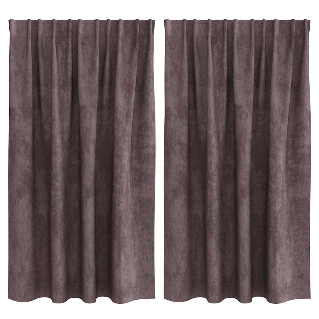 Velvet Curtains 2 pcs Brown 140 x 140 cm Velvet