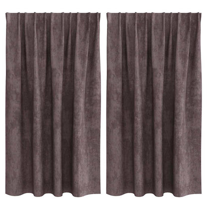 Velvet Curtains 2 pcs Brown 140 x 140 cm Velvet