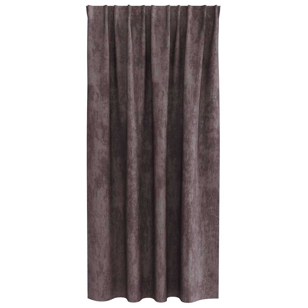 Velvet Curtains with Curtains 2 pcs Brown 175 x 140 cm Velvet