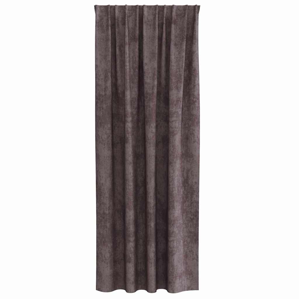 Velvet Curtains with Curtains 2 pcs Brown 260 x 140 cm Velvet