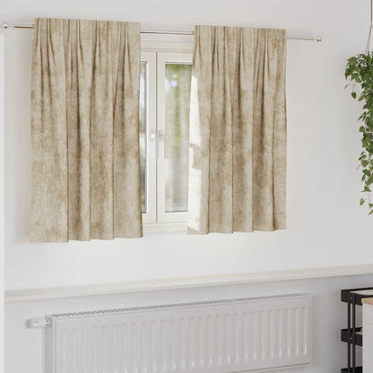 Velvet Curtains with Curtains 2 pcs Cream 140 x 140 cm Velvet