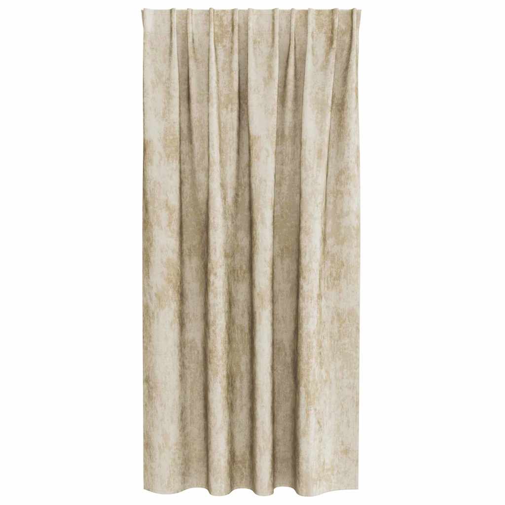 Velvet Curtains with Curtains 2 pcs Cream 175 x 140 cm Velvet
