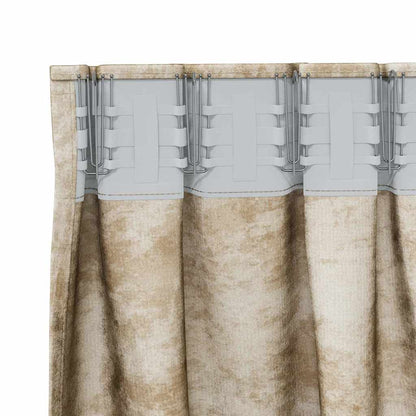 Velvet Curtains with Curtains 2 pcs Cream 225 x 140 cm Velvet