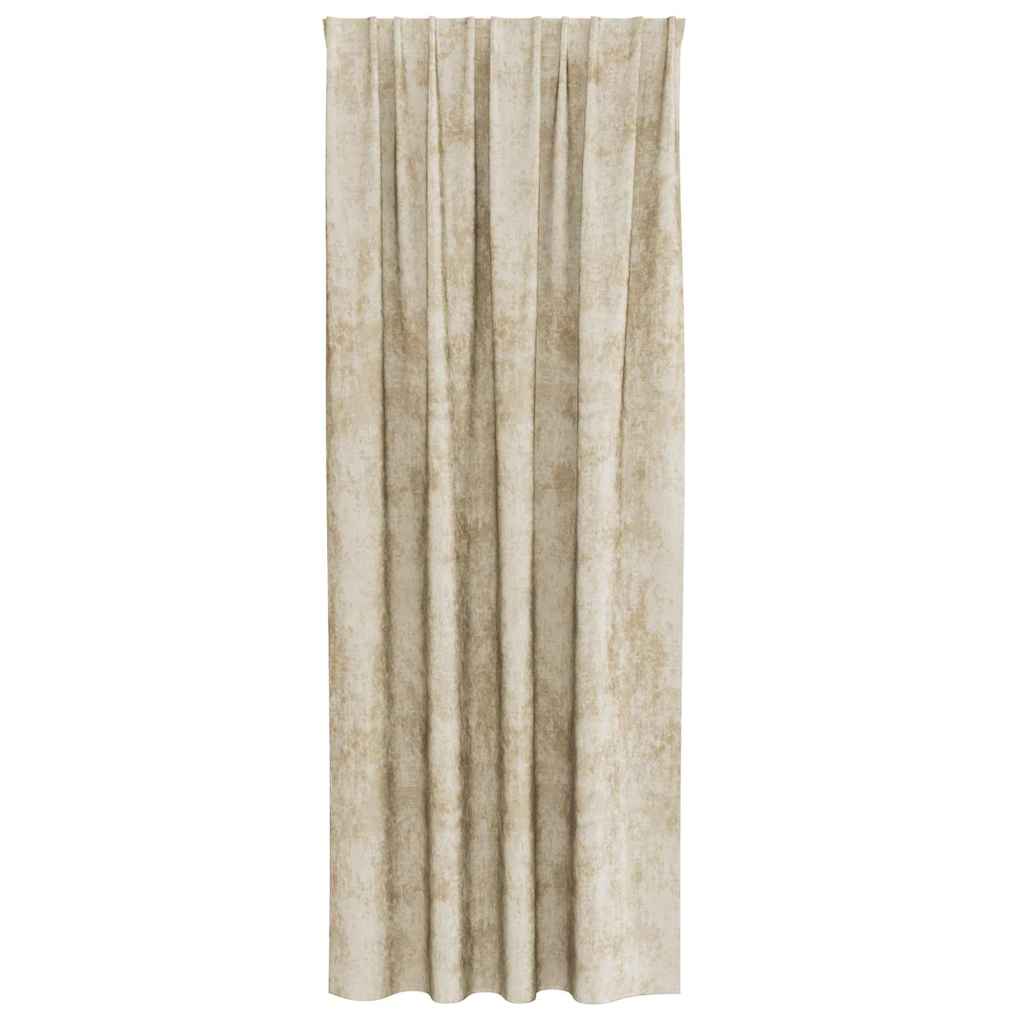 Velvet Curtains with Curtains 2 pcs Cream 245 x 140 cm Velvet