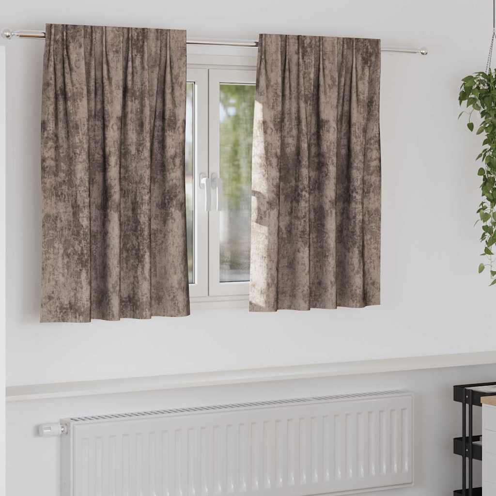 Velvet Curtains 2 pcs Cappuccino 140 x 140 cm Velvet