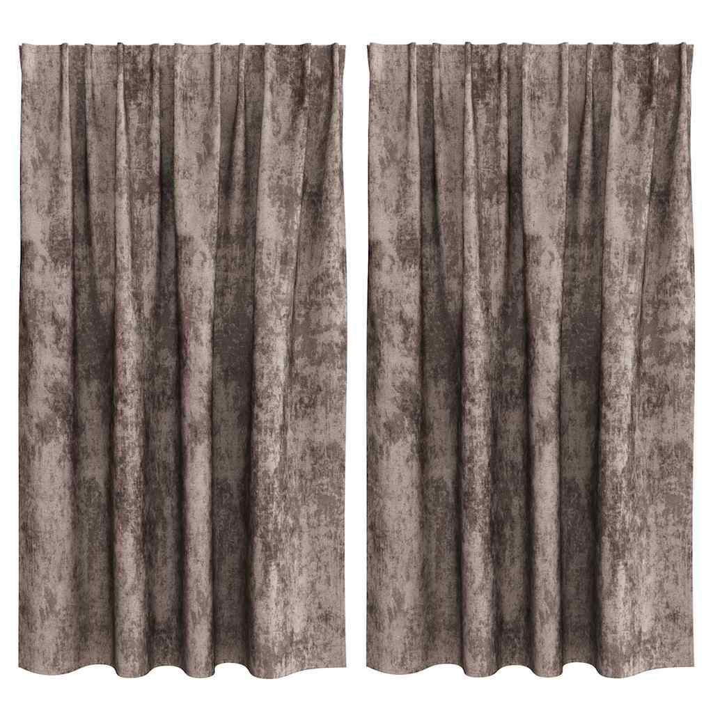 Velvet Curtains 2 pcs Cappuccino 140 x 140 cm Velvet
