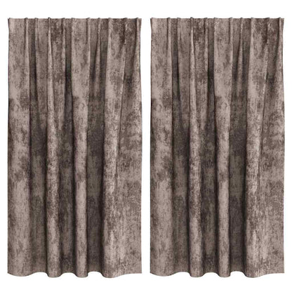 Velvet Curtains 2 pcs Cappuccino 140 x 140 cm Velvet