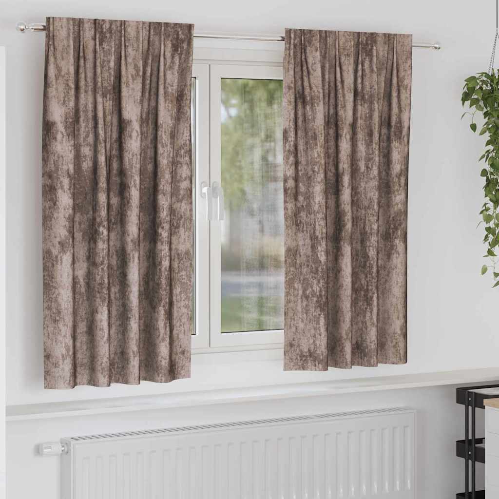 Velvet Curtains 2 pcs Cappuccino 175 x 140 cm Velvet