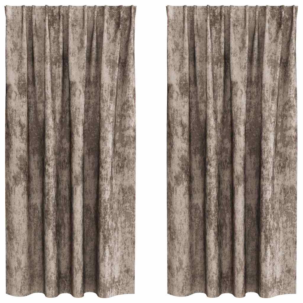 Velvet Curtains 2 pcs Cappuccino 175 x 140 cm Velvet