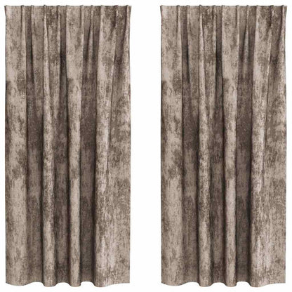 Velvet Curtains 2 pcs Cappuccino 175 x 140 cm Velvet