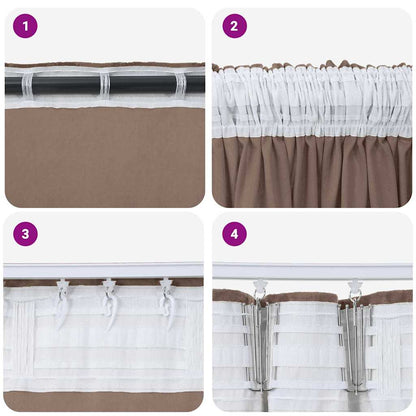 Velvet Curtains 2 pcs Cappuccino 225 x 140 cm Velvet